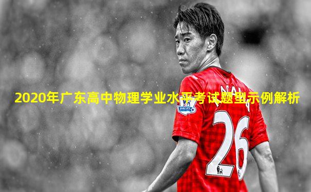 2020年广东高中物理学业水平考试题型示例解析