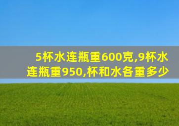 5杯水连瓶重600克,9杯水连瓶重950,杯和水各重多少