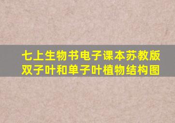 七上生物书电子课本苏教版双子叶和单子叶植物结构图