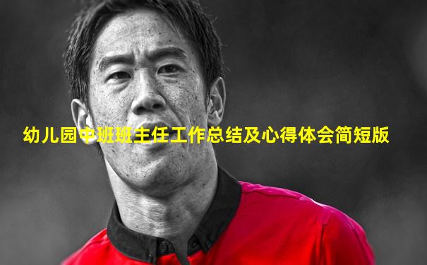 幼儿园中班班主任工作总结及心得体会简短版